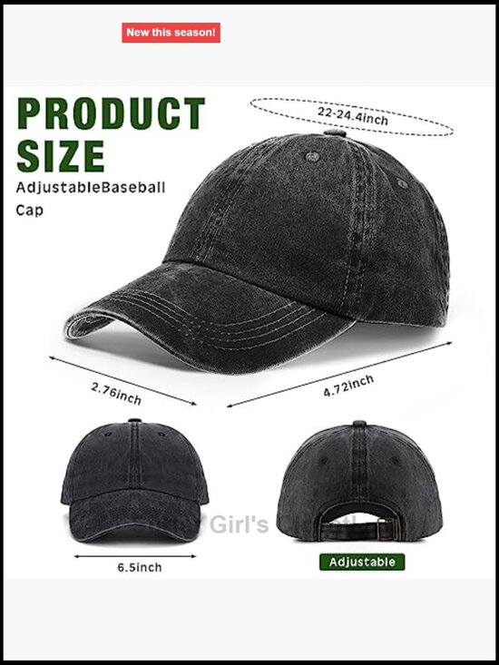 30 Pack Vintage Distressed Denim Baseball Caps Adjustable Cotton Bulk main image 6